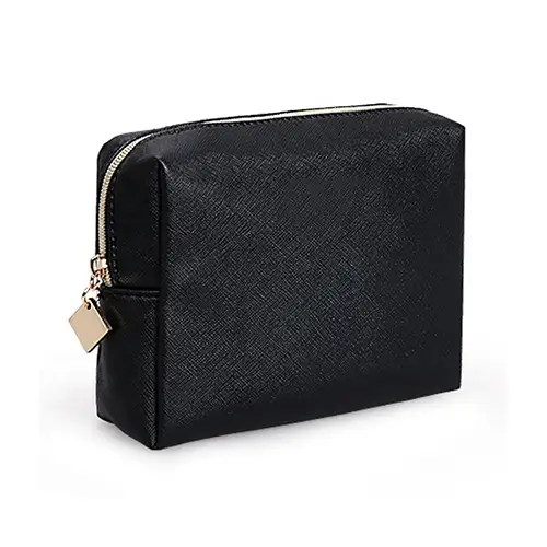 Internal view of custom makeup pouch with high-quality lining for travel beauty organizer
